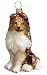 Blown Glass Sheltie Christmas Ornament