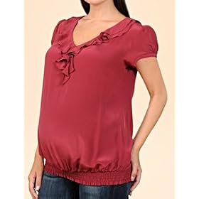 Buy A Pea in the Pod: Short Sleeve Ruffled Maternity Blouse by A Pea in the Pod