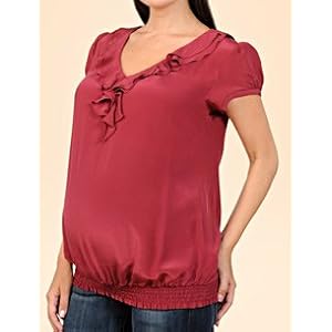 Buy A Pea in the Pod: Short Sleeve Ruffled Maternity Blouse by A Pea in the Pod