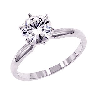 Childrens Toyshop  Jewelry : Gorgeous! Women's 14k White-gold (1 CTW) Moissanite Solitaire Engagement Ring