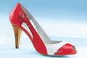 Peeptoe von chillany aus Nappaleder in Rot Wei&szlig;
