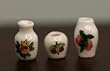 Set of 3 Vases with Fruit Design - Dollhouse Miniature