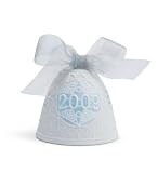 Lladro 2009 Christmas Bell, White with Blue Accent