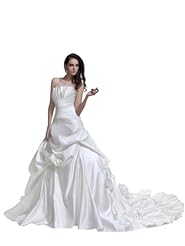 Satin Ruched Pleated Wedding Dress 