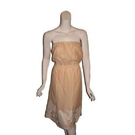 LAUREN MOFFATT Swiss Voile Strapless Dress in Peach