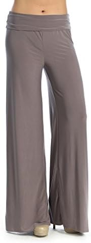 Eve and Moillla women's Solid color palazzo pants (3X-Large, Mocha)