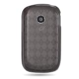 WIRELESS CENTRAL Brand Flexi Gel SKin SMOKE TPU Glove with PLAID CHECKERED Design Soft Cover Case for LG 800G COOKIE STYLE (TRACFONE) [WCJ522]