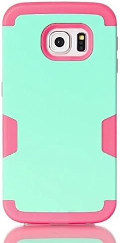 Samsung Galaxy S7 Edge Case,Ultra Slim Bumper Cover Dual Layer Shock Resistant Case for Samsung Galaxy S7 Edge (Green&amp;pink)