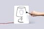 Lampe c�ramique personnalisable Drawlamp design blanche DOIY