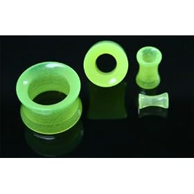 UV Glow In The Dark Double Flare Plug 4G - Sold as a Pair