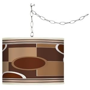 Floating Giclee Swag Style Plug-In Chandelier