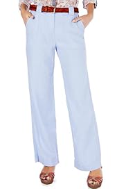 Linen Blend Wide Leg Trousers