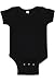 Rabbit Skins Infant 100% Cotton Baby Rib Lap Shoulder Short Sleeve Bodysuit (Black, 12 Months)