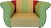 Fancy Kids Chair by Fantasy Furniture - Yellow in Fun Stripes Leather