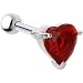 Sterling Silver 925 Light Siam Cubic Zirconia HEART Cartilage Earring