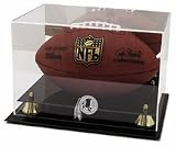 Golden Classic Football Display Case with Washington Redskins Logo