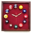 12in Square Billiard Clock Cherry & Burgandy Mali Felt
