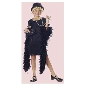 Child Flapper Costume Jazz Baby in Black with HAT and PURSE! (Boa, beads and shoes not included)