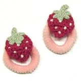 Souris（スーリー） いちごモチーフ付ポニーゴム 2個セット （レッド/ヘアゴム/ヘアアクセサリー/キッズフォーマル）