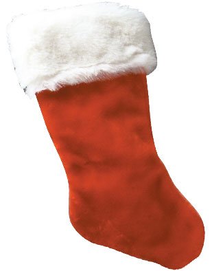 12" Plush Red Christmas Stocking With White Fur Trim