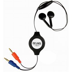 Cables Unlimited Retractable Stereo VoIP Cable - Black