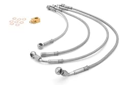 Rugged Ridge 16734.10 Braided Stainless Steel Brake Hose Kit for Jeep JK Wrangler