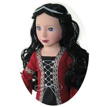 Veronika, Medieval Princess 18 vinyl Doll with Black Long Hair and Violet Blue Eyes, Linen... by Girlfriends Collection Carpatina Dolls