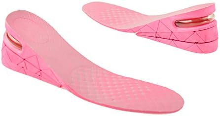 Women and Men Shoe Insole Air Cushion Heel Insert Increase Height Lift Shoe Pad-Hot Pink