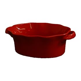 BIA Cordon Bleu Wavy 1-1 2-Quart Deep Oval Baker, Red by BIA Cordon Bleu