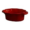 BIA Cordon Bleu Wavy 1-1/2-Quart Deep Oval Baker, Red