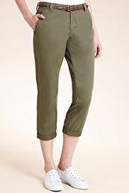 Indigo Collection Pure Cotton Cropped Chinos with Belt