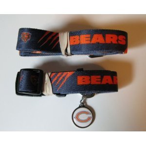 Chicago Bears Pet Set (COMBO Dog Collar, Leash, & ID All In One) - SIZE LARGE