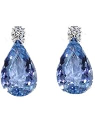 3.53ct Topaz & Vs Diamond Stud Earrings 14k Gold