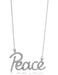 KC Designs "Peace and Love" Diamond 14k White Gold "Peace" Pendant Necklace, 16"