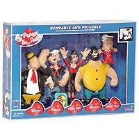 Popeye Characters Flexible Figure Set