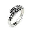Twisted Round Marcasite Ring