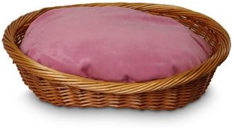 Luxury Wicker Dog Basket and Bed Color: Pink Micro, Size: Large - 27" L x 35" W