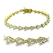 Brass Gold Plated Bracelet with Clear CZ- 7'' long