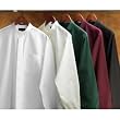 Womens Banded Collar Tuxedo Shirt