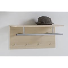 moderne Wandgarderobe mit Kleiderstange und Haken Farbe Ahorn - Qualit�t aus Deutschland -