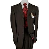 Italian Mens Suits Hand Tailored Merino Wool 150s Complete w/ Jacket and Pants Year Round Use Dark Brown