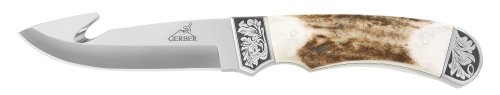 Gerber Wallowa Stag Fixed Blade Knife With Gut Hook #22-01842