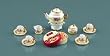 Reutters Porcelain Miniature Afternoon Tea Set with Cookies