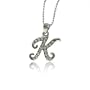 Silver Crystal Initial "K" Pendant Necklace Fashion Jewelry