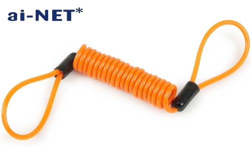 【6ヶ月保証付】ストッピングワイヤー ケーブル オレンジ ロック 鍵 盗難防止用品[ディスクロック][ワイヤーロック] 36696