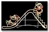Santa on Slide Outside Christmas Light