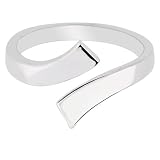 Sterling Silver Adjustable Polished BypassToe-Ring - JewelryWeb
