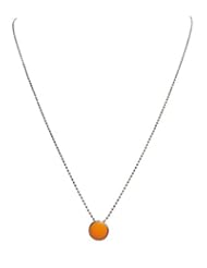 OWC Sterling silver enamel dot pendant, orange