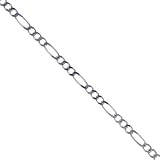 14KT White Gold Anklet - Figaro Link w/ Lobster Clasp