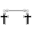 Black White Cross Nipple Ring
